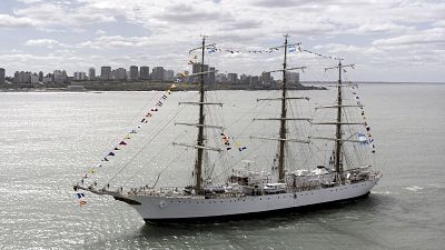 La Fragata Libertad esta en Mar  del Plata