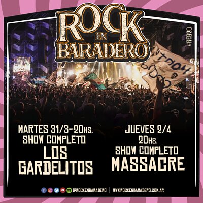 ROCK EN BARADERO sube los shows completos de LOS GARDELITOS y MASSACRE.