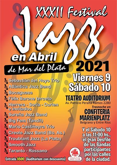  EDICION XXXIII DEL  FESTIVAL JAZZ EN ABRIL 2021