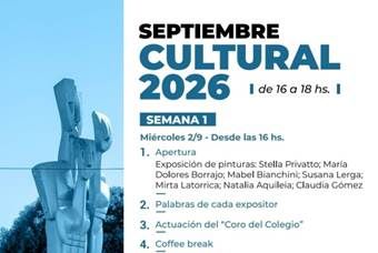ESTE MIÉRCOLES COMIENZA EL CICLO «SEPTIEMBRE  CULTURAL 2026» 