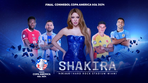 SHAKIRA  SE PRESENTARÁ EN  LA FINAL DE LA CONMEBOL  COPA AMÉRICA USA 2024